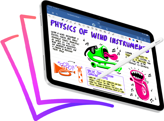 Der Apple Pencil hebt handschriftliche Notizen auf dem iPad hervor